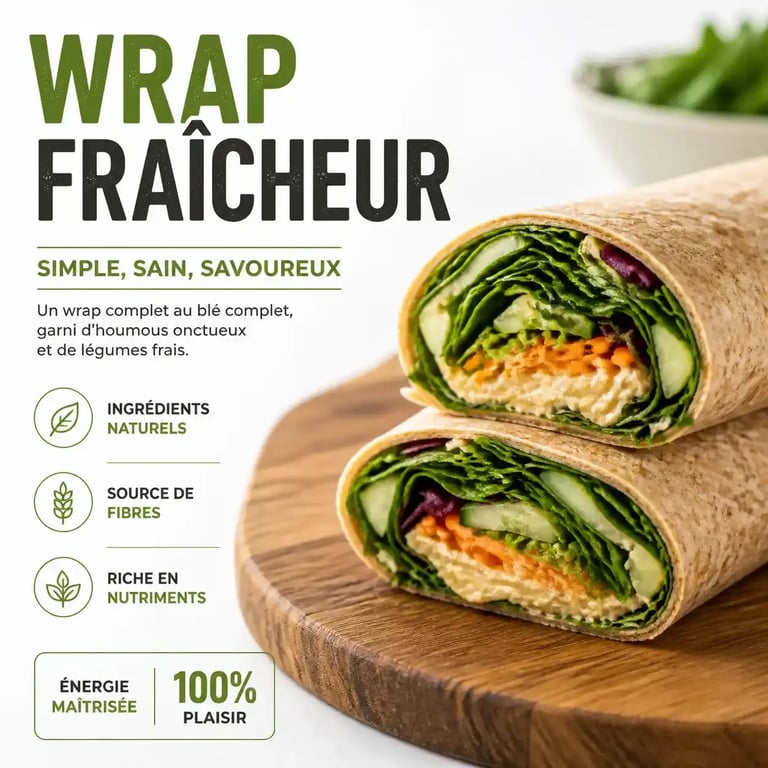 Idées repas froids à emporter : un wrap végétarien frais et pratique pour le déjeuner
