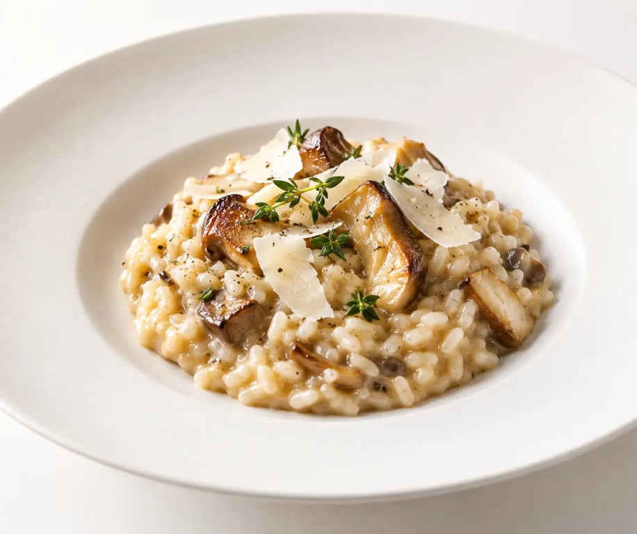 Recettes italiennes gastronomiques : risotto aux cèpes et parmesan