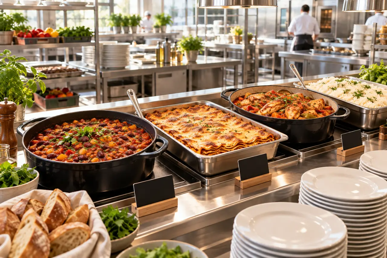 Repas chaud pour 50 personnes : les plats qui se préparent la veille et se servent facilement