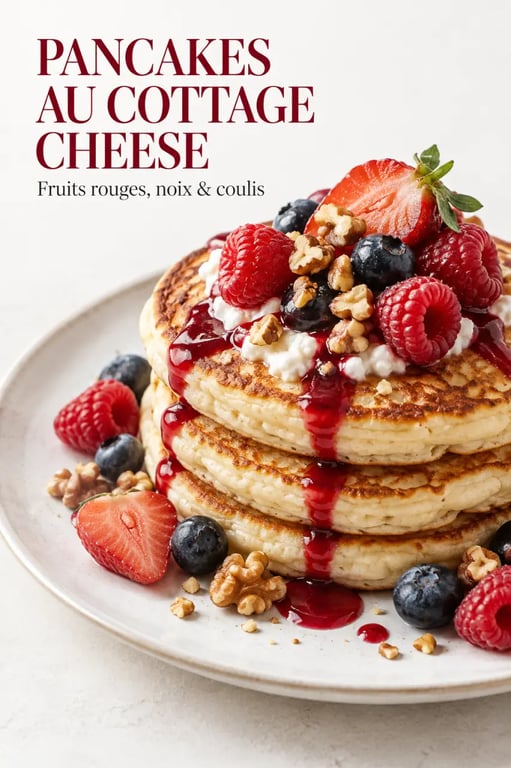 Cottage cheese recettes : pancakes moelleux aux fruits rouges