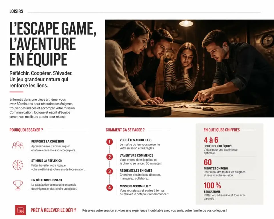 Activité entre amis dans un escape game en groupe