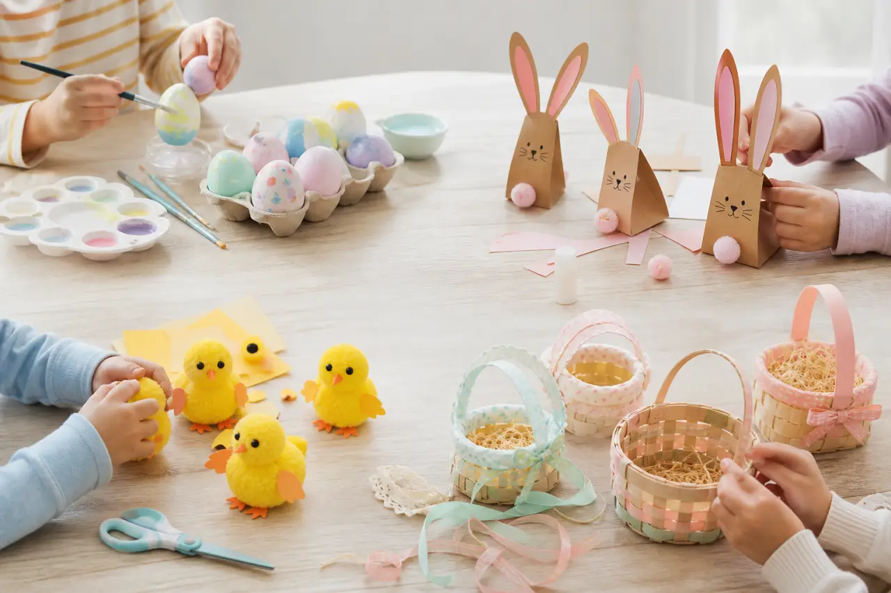 Œufs, lapins, poussins, paniers : 4 activités manuelles de Pâques faciles à faire avec les enfants