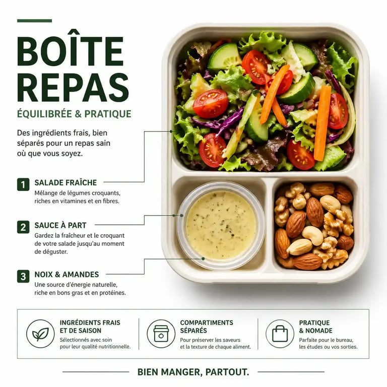 Idées repas froids à emporter : organisation optimale d'une lunch box compartimentée