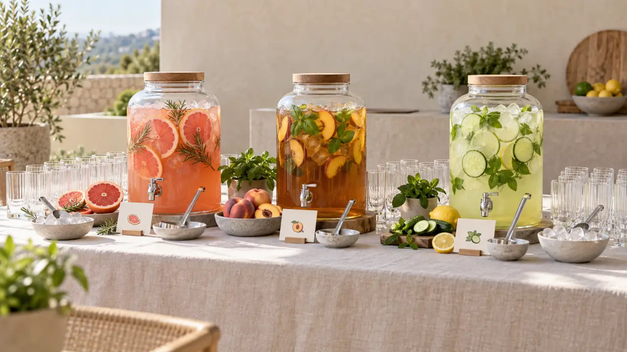 Cocktail pour 20 personnes original : 3 recettes, 5 litres et un service simple