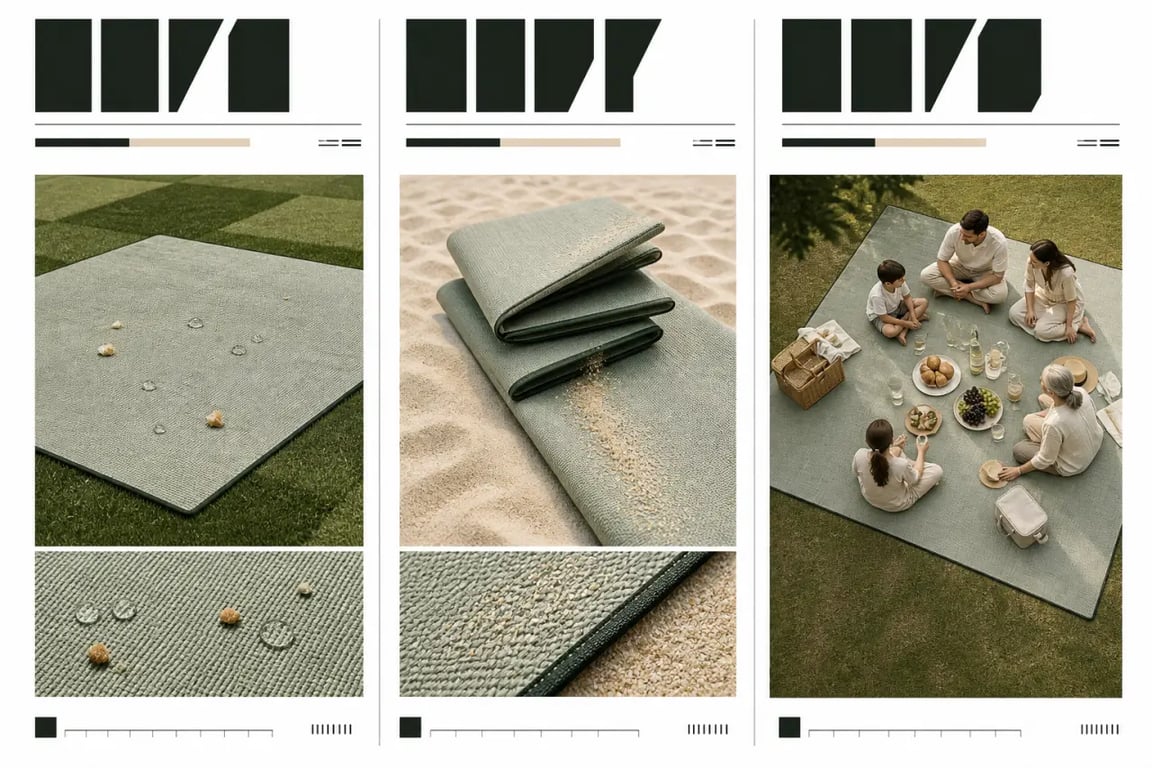 Nappe pour pique nique en comparaison d’usages au parc, à la plage et en famille