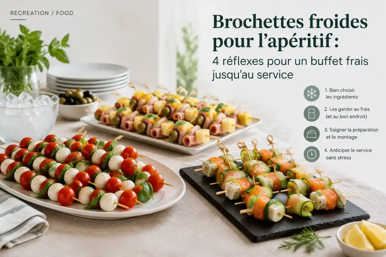Brochettes froides pour l’apéritif : 4 réflexes pour un buffet frais jusqu’au service